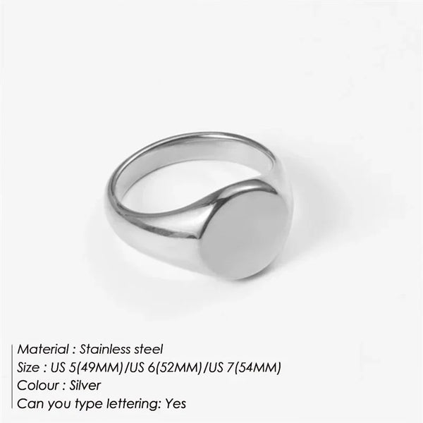 women 10PCS Round Stainless Steel Ring Women Punk Fashion Jewelry Minimalist  Golden Plated Geometric Ring Wholesale Direct sale
