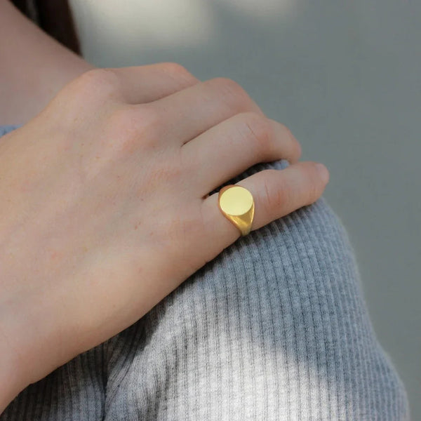 women 10PCS Round Stainless Steel Ring Women Punk Fashion Jewelry Minimalist  Golden Plated Geometric Ring Wholesale Direct sale