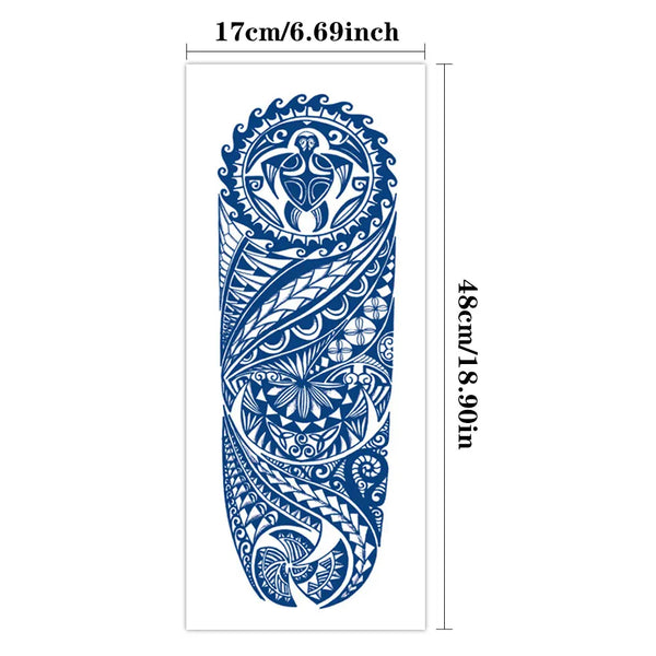 Large Full Arm Sleeve Juice Ink Waterproof Temporary Tattoo Sticker Turtle Tribe Mechanical Totem Fake Tatoo Body Art Men Women
