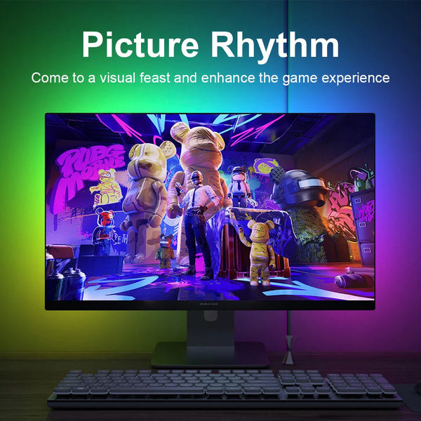 Smart Ambient TV PC Display Sync Computer Monitor Backlight LED Strip Light RGB Color DIY Game Holiday Atmosphere Decor Lamp