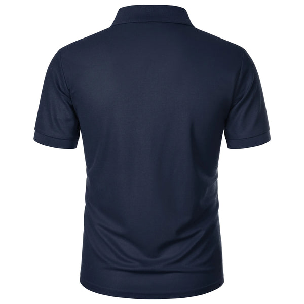 Amazon Men's Sports Korean casual trend slim fit short sleeved silk cotton collar solid color t-shirt POLO shirt polo