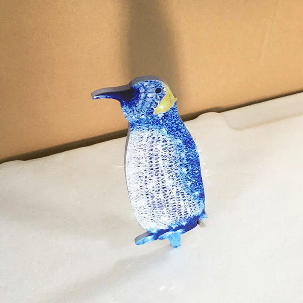 3Pcs Christmas Penguin Acrylic Light Up Decor Indoor & Outdoor Garden Ornaments UK