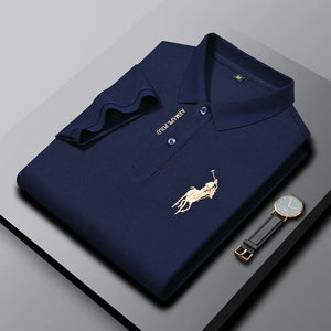 Embroidered Men's Pure Cotton Popsicle Cotton Hot Selling Polo Shirt Summer New Business Casual Breathable Polo Shirt For Men