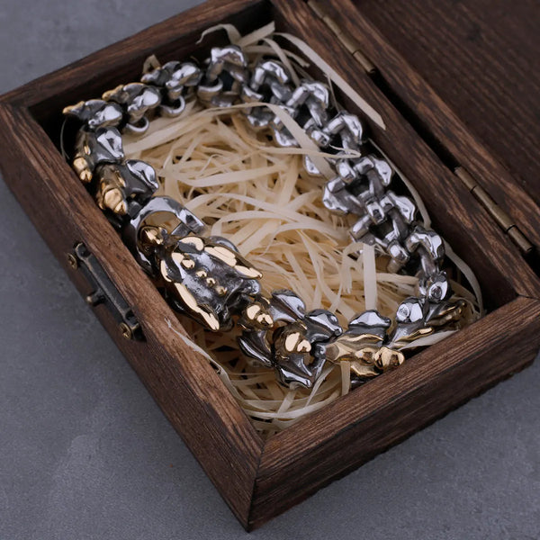 Nordic Vikings New High-end Retro Keel Bracelet Men's Charm Stainless Steel Fashion Animal Jewelry One Piece