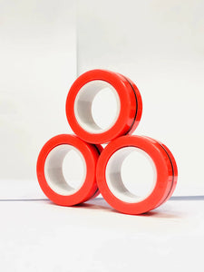 3pcs Finger Magnetic Rings Colorful Fidget Toy Set Adult Magnets Spinner Rings for Relieve Stress Anxiety Relief Therapy