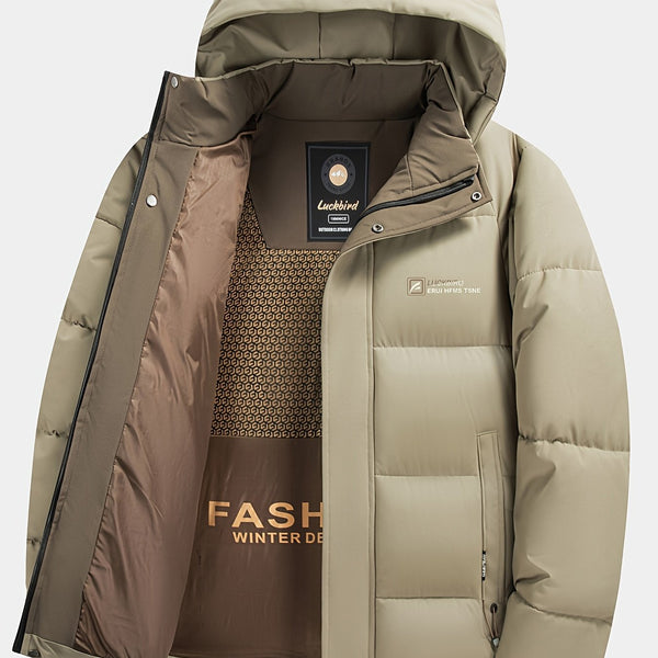 Men's Stylish Winter Jacket with Detachable Hood - Warm, Casual & Versatile for Business or Outdoor Activities