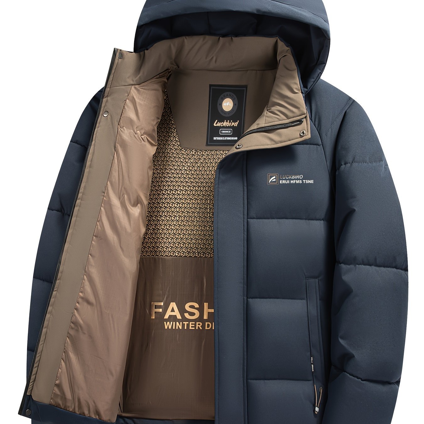 Men's Stylish Winter Jacket with Detachable Hood - Warm, Casual & Versatile for Business or Outdoor Activities
